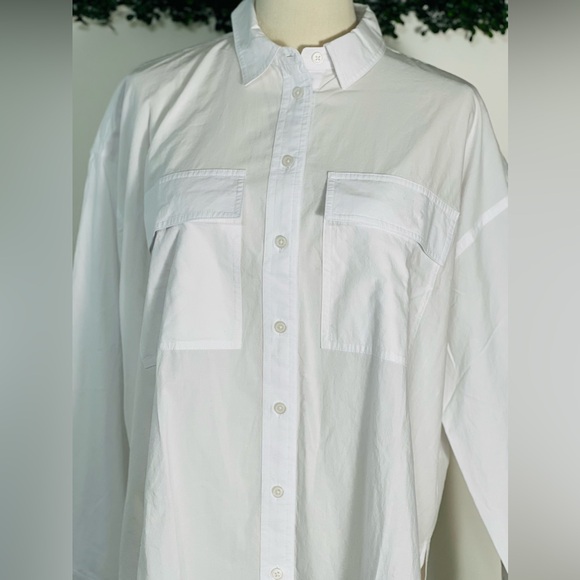 MADEWELL NWT The Signature Poplin Oversized Cotton Button-Up Shirt Size Small - Picture 6 of 10